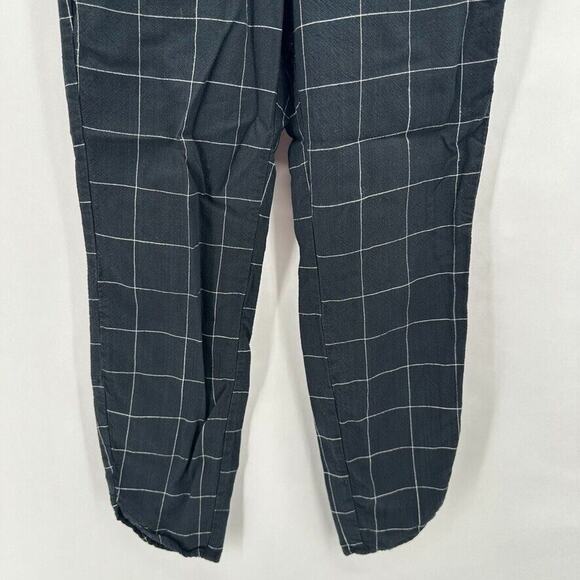 Marine Layer Allison‎ Pants Size XS Black Windowpane Tulip Hem Beach City Preppy - Picture 3 of 12
